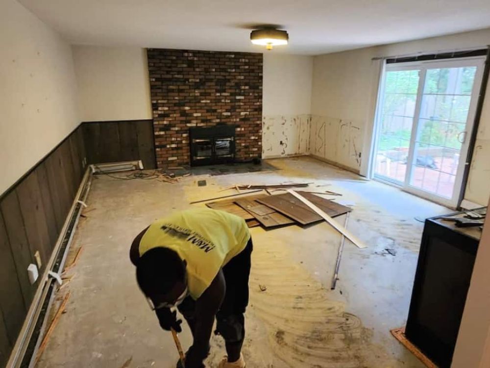 Family room remodel before