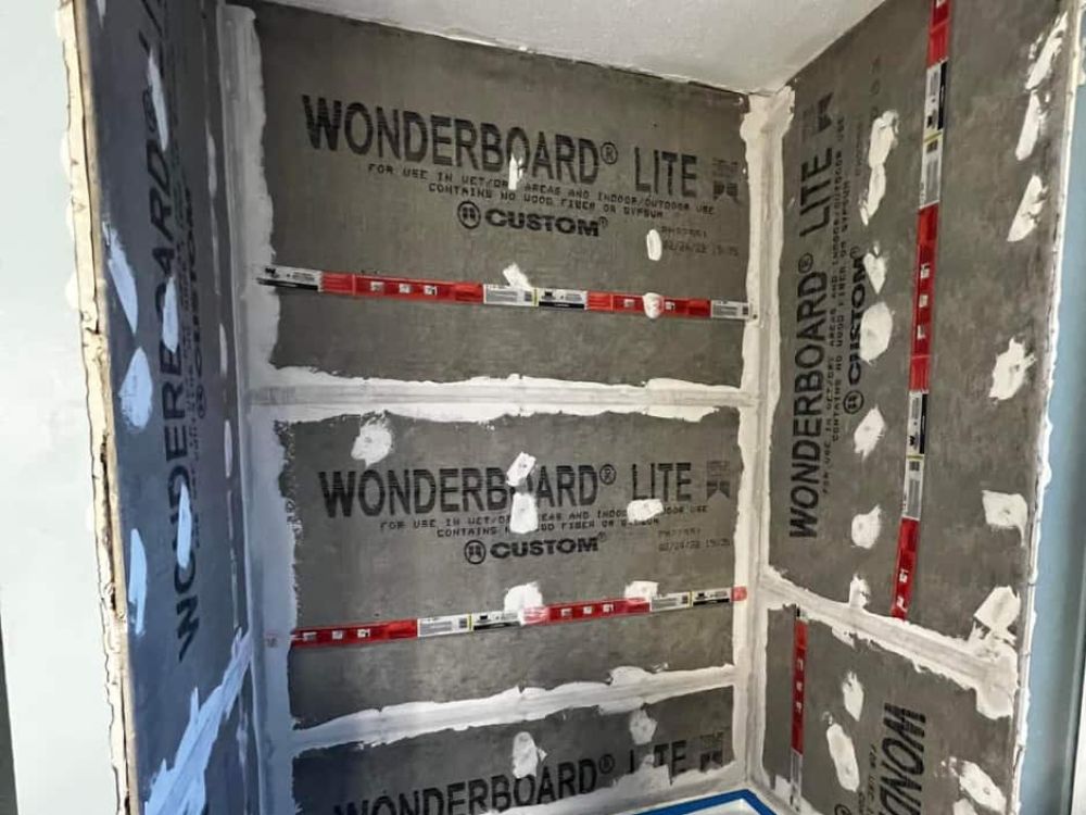 Shower remodel before