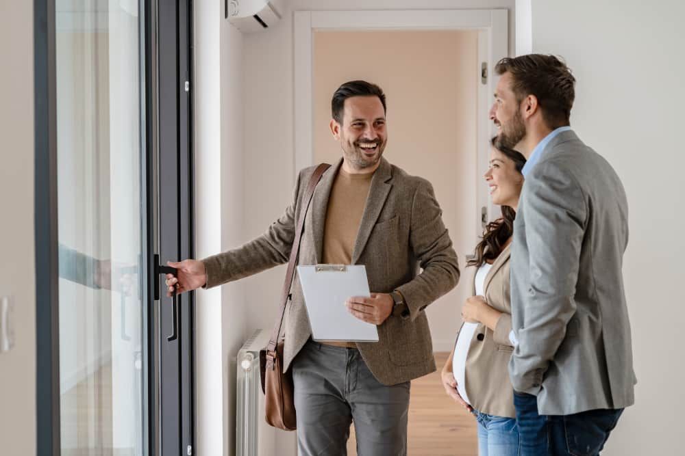 Couple visiting property